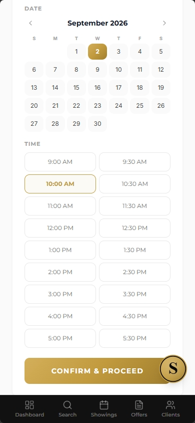 PartnerPro showing schedule on mobile